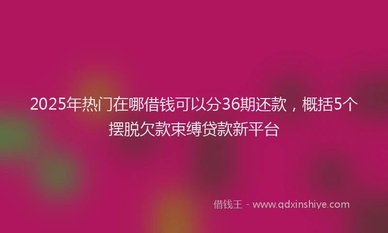 2025年热门在哪借钱可以分36期还款，概括5个摆脱欠款束缚贷款新平台