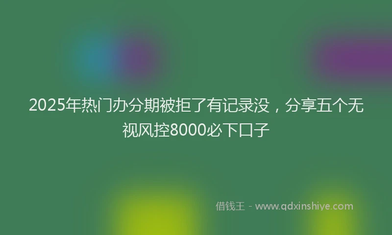 2025年热门办分期被拒了有记录没，分享五个无视风控8000必下口子