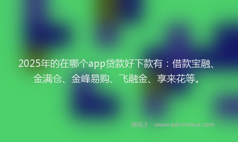 2025年的在哪个app贷款好下款有：借款宝融、金满仓、金峰易购、飞融金、享来花等。