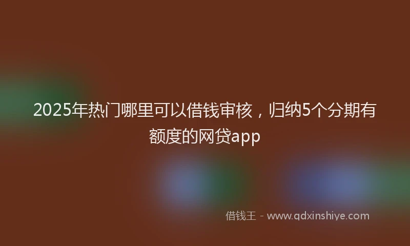 2025年热门哪里可以借钱审核，归纳5个分期有额度的网贷app
