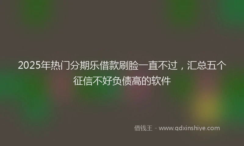 2025年热门分期乐借款刷脸一直不过，汇总五个征信不好负债高的软件