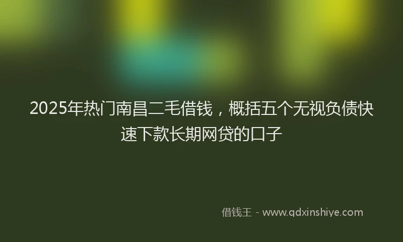 2025年热门南昌二毛借钱，概括五个无视负债快速下款长期网贷的口子