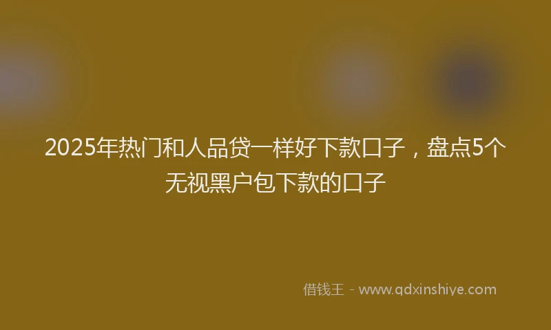 2025年热门和人品贷一样好下款口子，盘点5个无视黑户包下款的口子