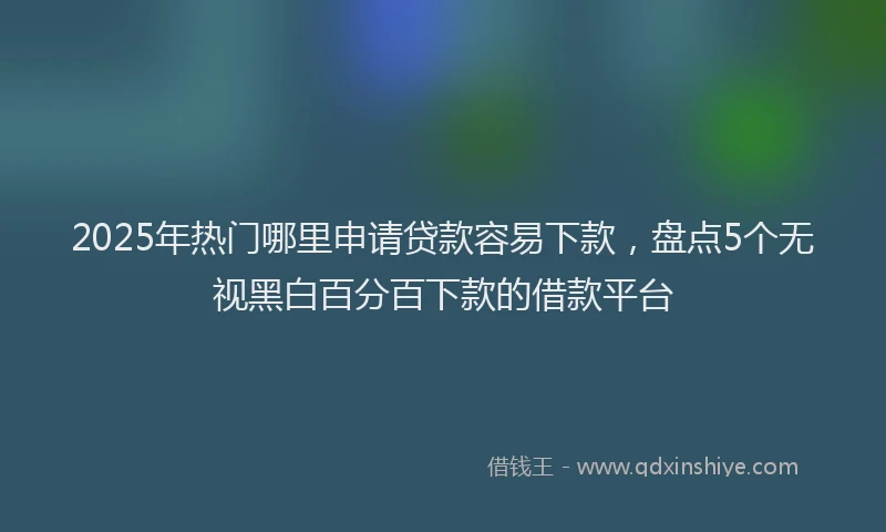 2025年热门哪里申请贷款容易下款，盘点5个无视黑白百分百下款的借款平台
