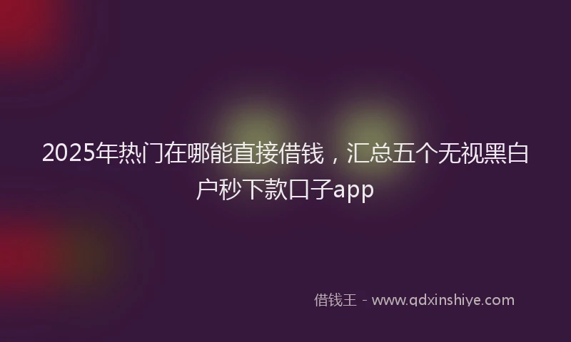 2025年热门在哪能直接借钱，汇总五个无视黑白户秒下款口子app