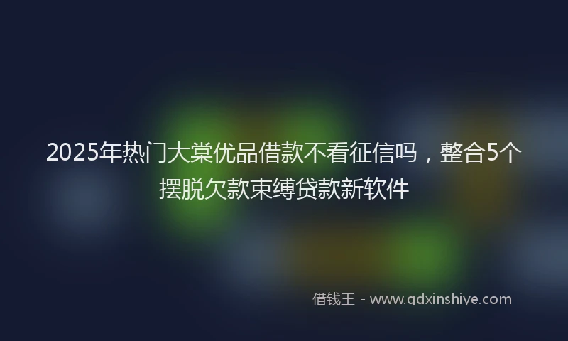 2025年热门大棠优品借款不看征信吗，整合5个摆脱欠款束缚贷款新软件