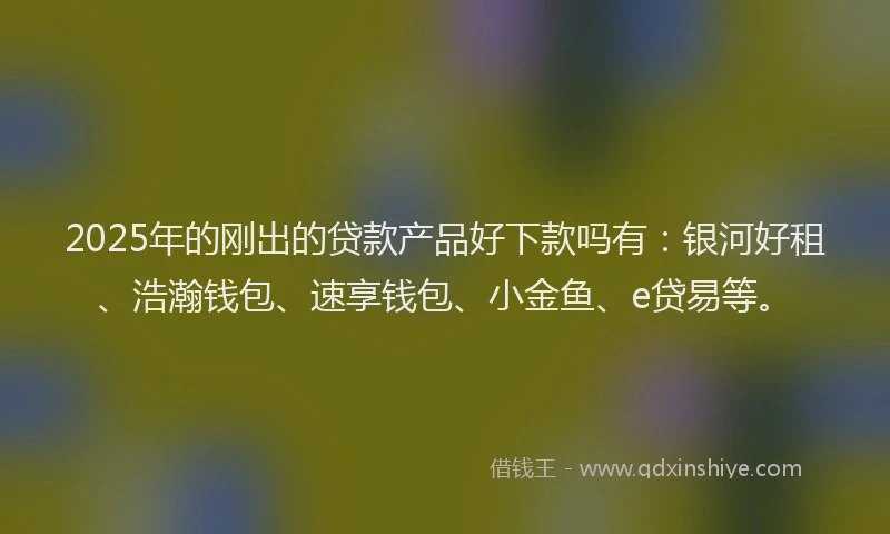 2025年的刚出的贷款产品好下款吗有：银河好租、浩瀚钱包、速享钱包、小金鱼、e贷易等。