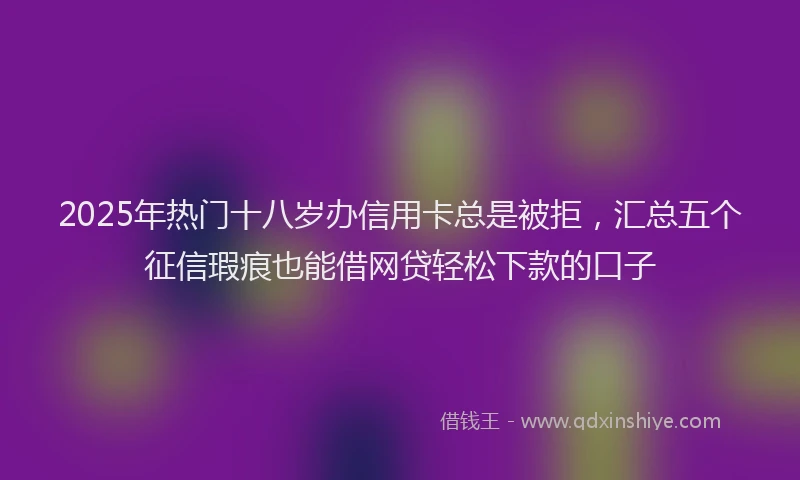 2025年热门十八岁办信用卡总是被拒，汇总五个征信瑕疵也能借网贷轻松下款的口子