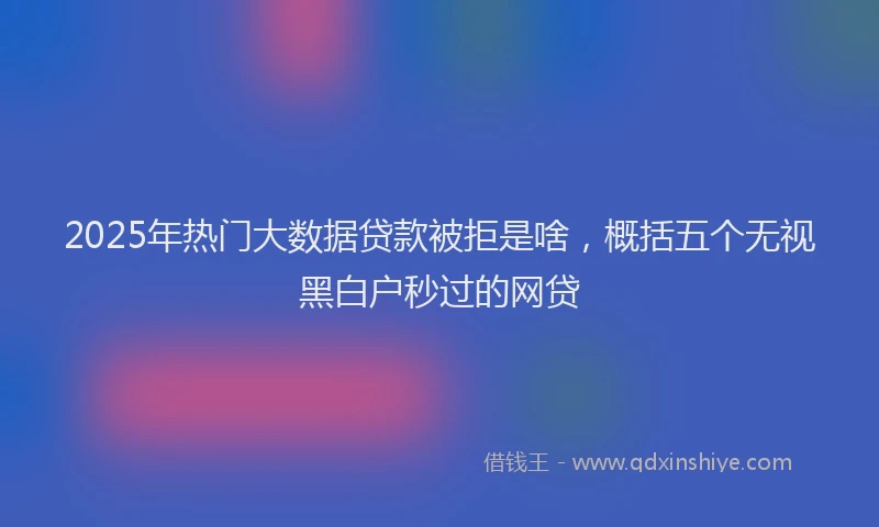 2025年热门大数据贷款被拒是啥，概括五个无视黑白户秒过的网贷