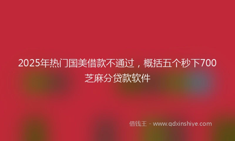 2025年热门国美借款不通过，概括五个秒下700芝麻分贷款软件