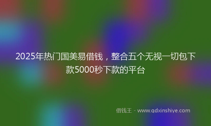 2025年热门国美易借钱，整合五个无视一切包下款5000秒下款的平台