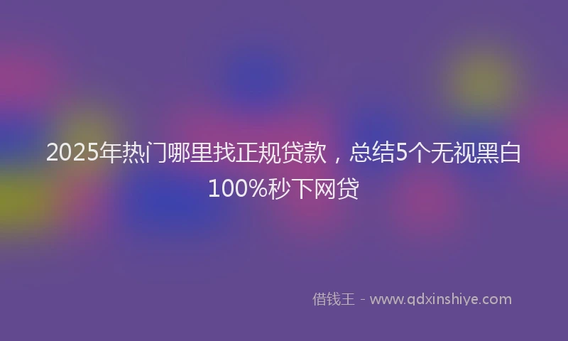 2025年热门哪里找正规贷款，总结5个无视黑白100%秒下网贷