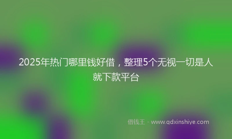 2025年热门哪里钱好借，整理5个无视一切是人就下款平台