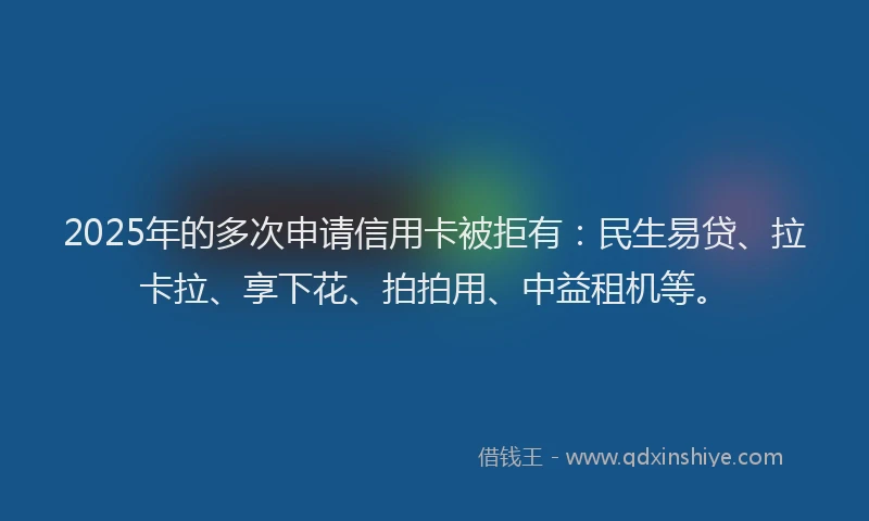 2025年的多次申请信用卡被拒有:民生易贷、拉卡拉、享下花、拍拍用、中益租机等。