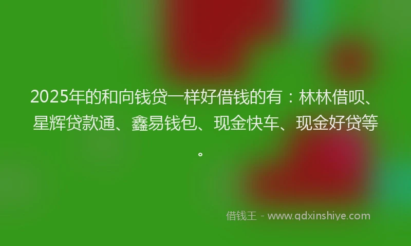 2025年的和向钱贷一样好借钱的有：林林借呗、星辉贷款通、鑫易钱包、现金快车、现金好贷等。