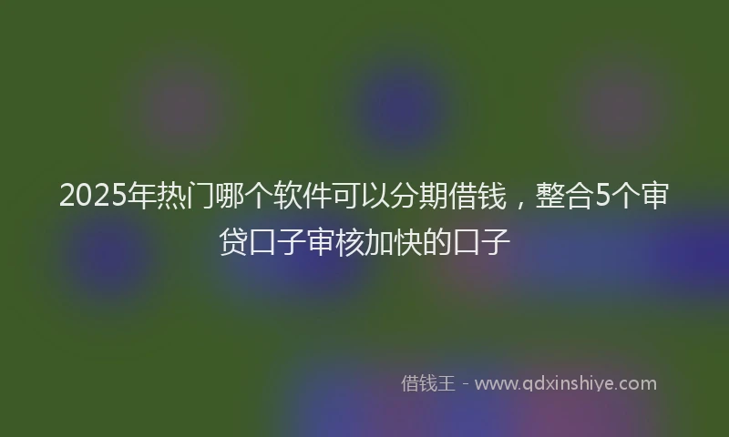2025年热门哪个软件可以分期借钱，整合5个审贷口子审核加快的口子