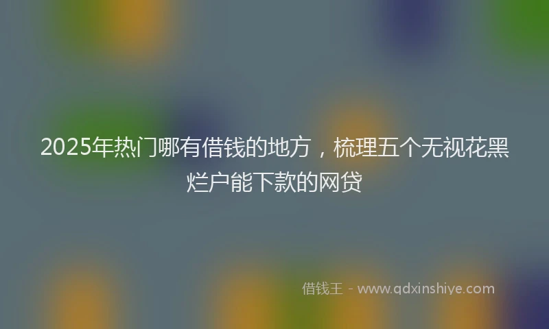 2025年热门哪有借钱的地方，梳理五个无视花黑烂户能下款的网贷