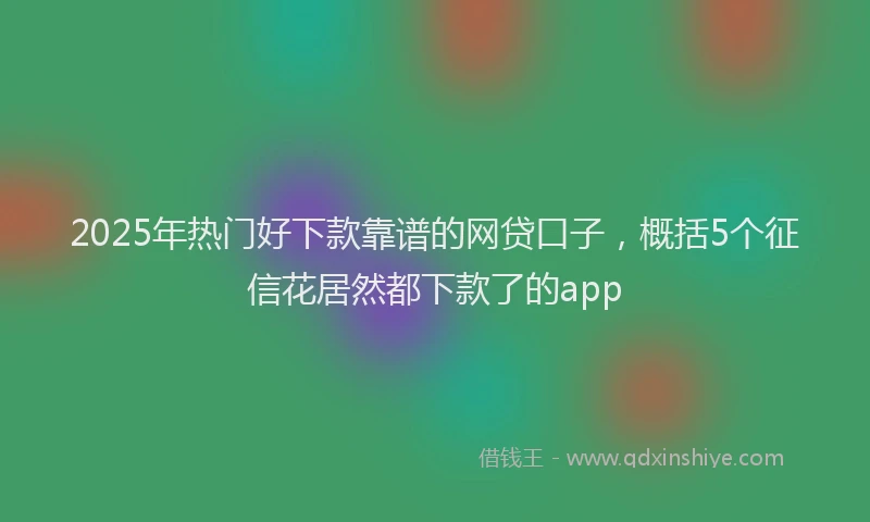 2025年热门好下款靠谱的网贷口子，概括5个征信花居然都下款了的app