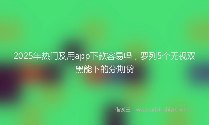 2025年热门及用app下款容易吗，罗列5个无视双黑能下的分期贷