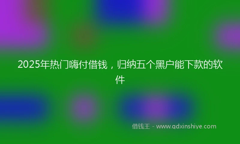 2025年热门嗨付借钱，归纳五个黑户能下款的软件