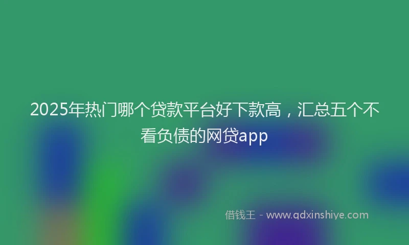 2025年热门哪个贷款平台好下款高，汇总五个不看负债的网贷app