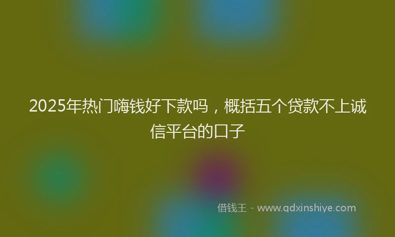 2025年热门嗨钱好下款吗，概括五个贷款不上诚信平台的口子