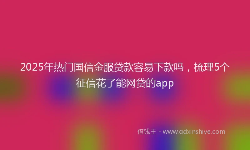 2025年热门国信金服贷款容易下款吗，梳理5个征信花了能网贷的app