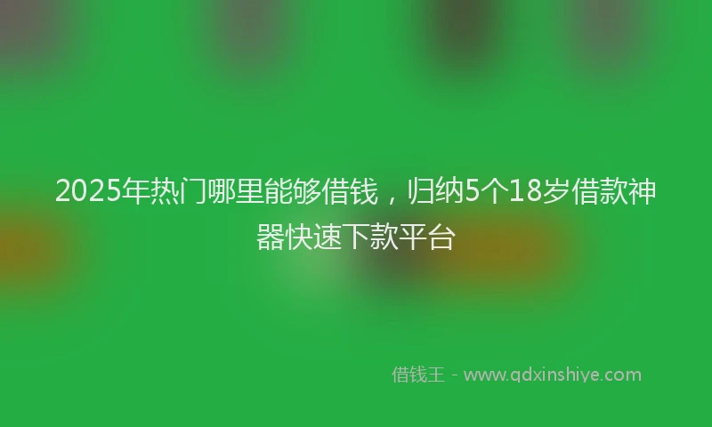 2025年热门哪里能够借钱，归纳5个18岁借款神器快速下款平台