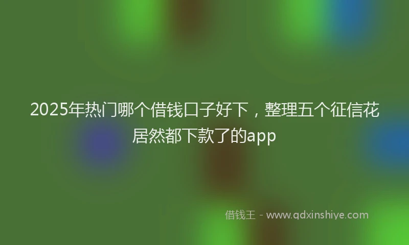 2025年热门哪个借钱口子好下，整理五个征信花居然都下款了的app