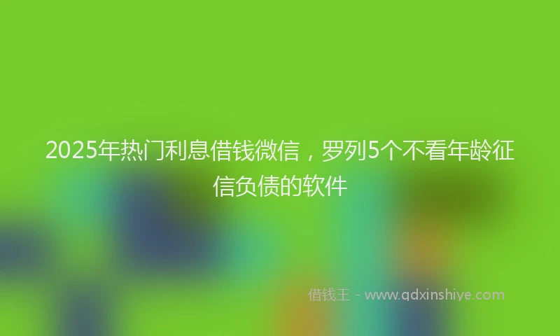 2025年热门利息借钱微信，罗列5个不看年龄征信负债的软件