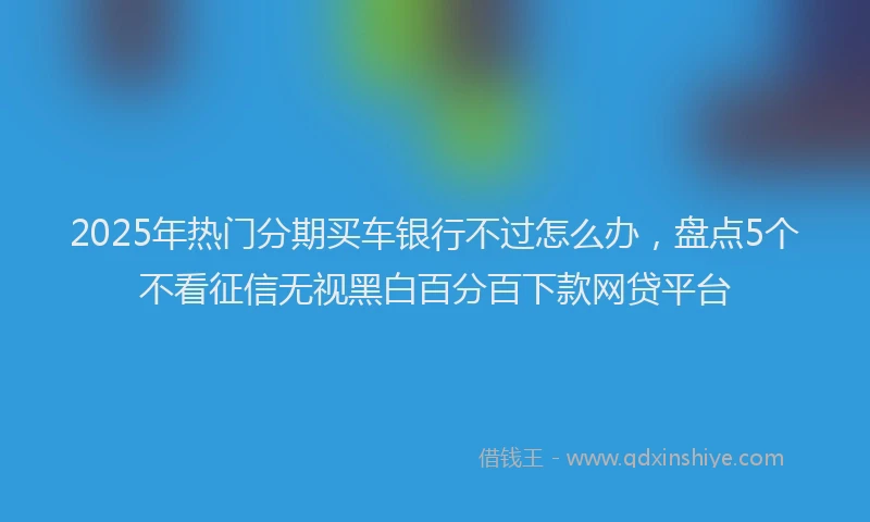 2025年热门分期买车银行不过怎么办，盘点5个不看征信无视黑白百分百下款网贷平台