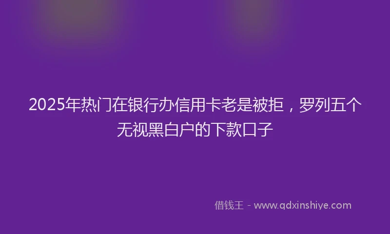 2025年热门在银行办信用卡老是被拒，罗列五个无视黑白户的下款口子