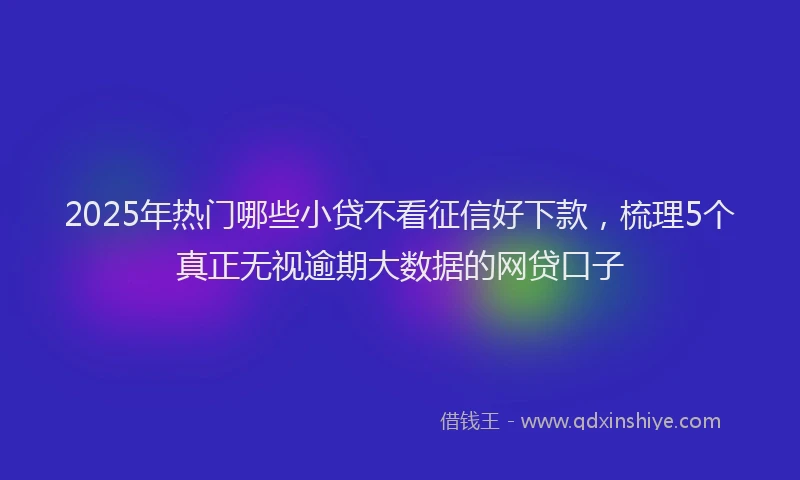 2025年热门哪些小贷不看征信好下款，梳理5个真正无视逾期大数据的网贷口子