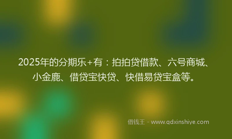 2025年的分期乐+有：拍拍贷借款、六号商城、小金鹿、借贷宝快贷、快借易贷宝盒等。