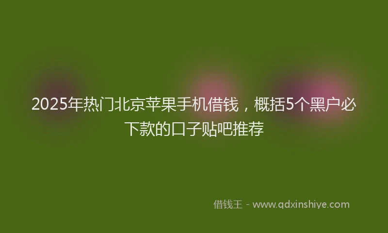 2025年热门北京苹果手机借钱，概括5个黑户必下款的口子贴吧推荐
