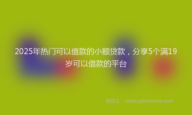 2025年热门可以借款的小额贷款，分享5个满19岁可以借款的平台