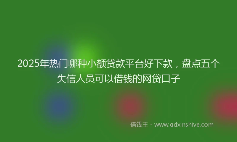 2025年热门哪种小额贷款平台好下款，盘点五个失信人员可以借钱的网贷口子