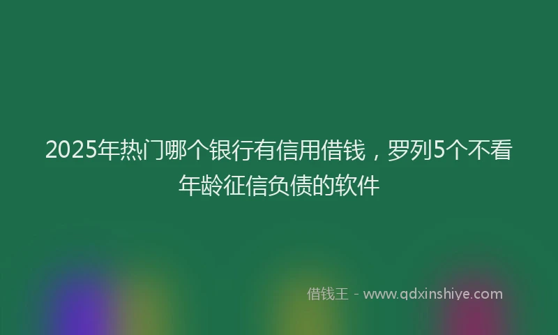2025年热门哪个银行有信用借钱，罗列5个不看年龄征信负债的软件