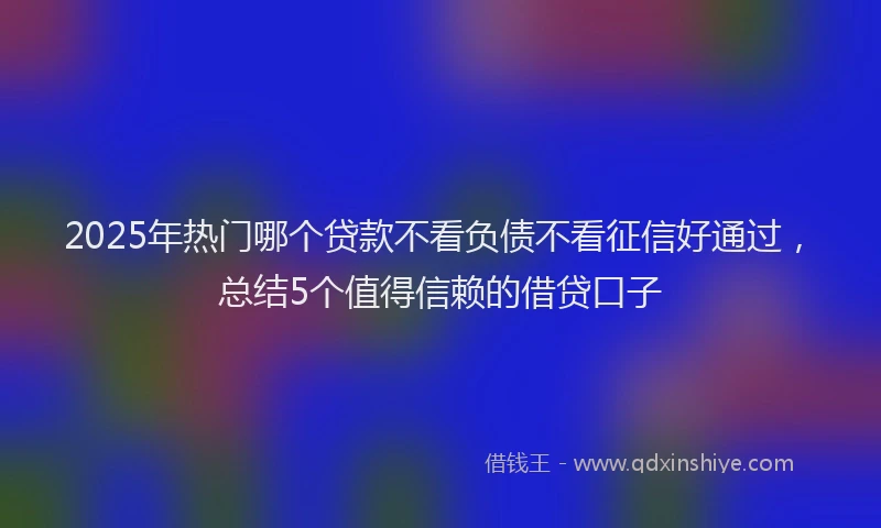 2025年热门哪个贷款不看负债不看征信好通过，总结5个值得信赖的借贷口子
