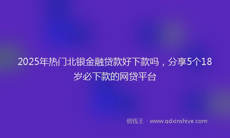 2025年热门北银金融贷款好下款吗，分享5个18岁必下款的网贷平台