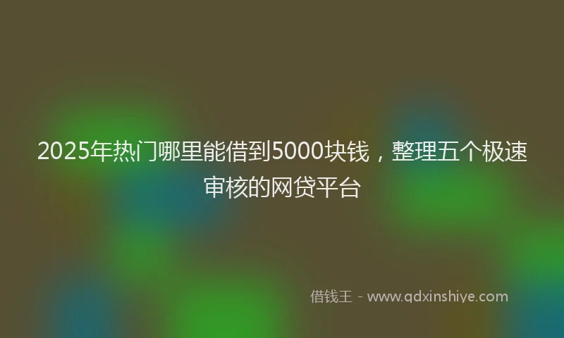 2025年热门哪里能借到5000块钱，整理五个极速审核的网贷平台