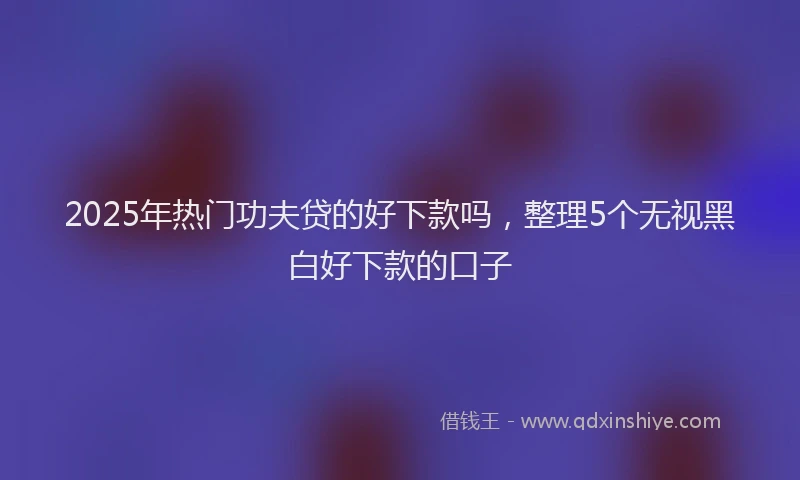 2025年热门功夫贷的好下款吗，整理5个无视黑白好下款的口子