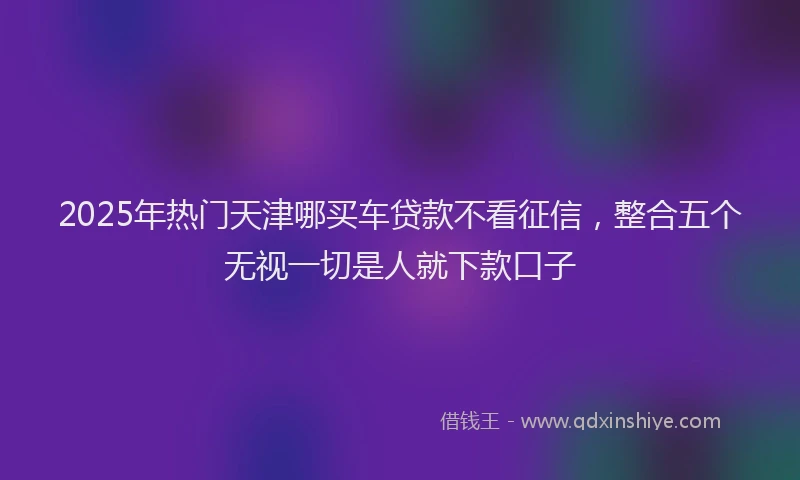 2025年热门天津哪买车贷款不看征信，整合五个无视一切是人就下款口子