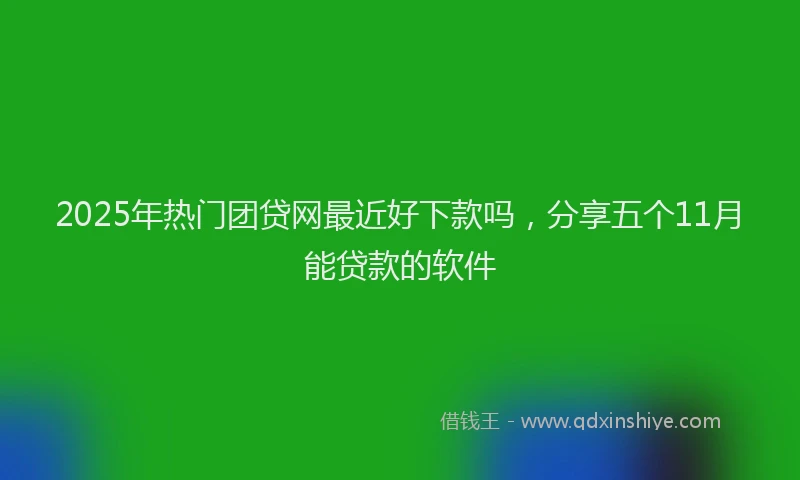 2025年热门团贷网最近好下款吗，分享五个11月能贷款的软件