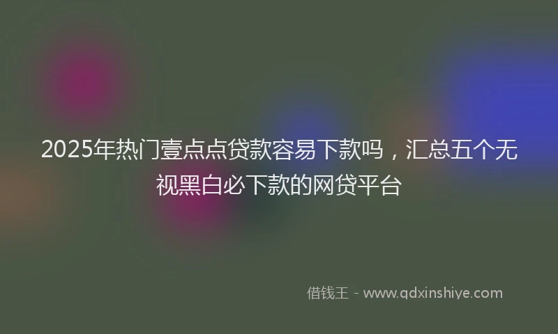 2025年热门壹点点贷款容易下款吗，汇总五个无视黑白必下款的网贷平台