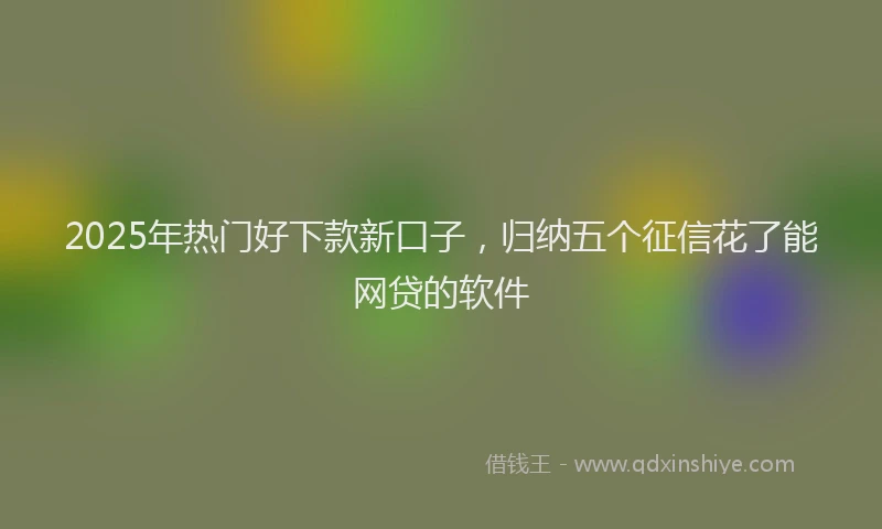 2025年热门好下款新口子，归纳五个征信花了能网贷的软件