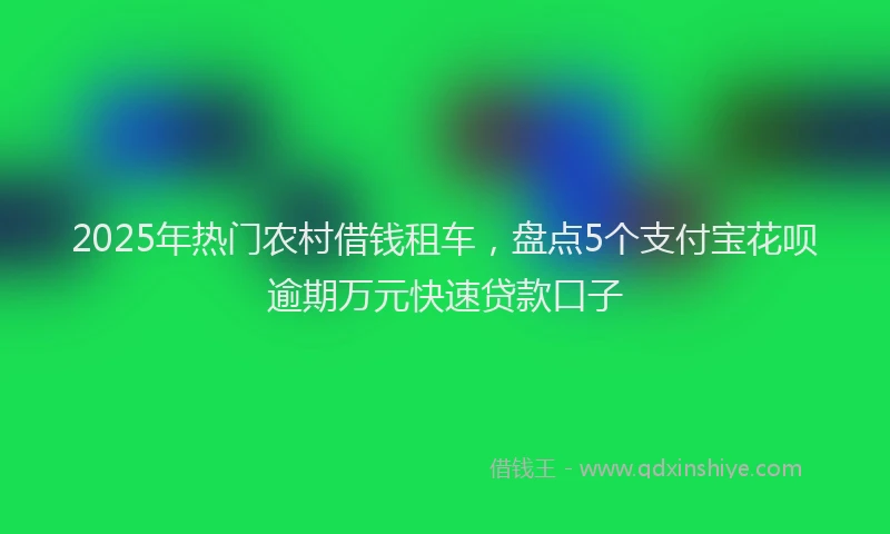 2025年热门农村借钱租车，盘点5个支付宝花呗逾期万元快速贷款口子