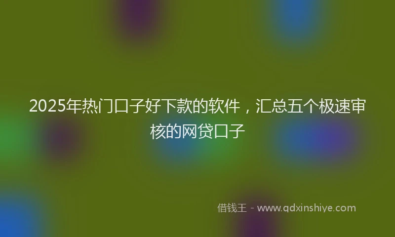 2025年热门口子好下款的软件，汇总五个极速审核的网贷口子