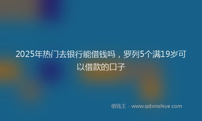 2025年热门去银行能借钱吗，罗列5个满19岁可以借款的口子