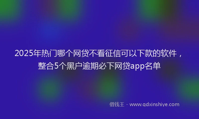2025年热门哪个网贷不看征信可以下款的软件，整合5个黑户逾期必下网贷app名单